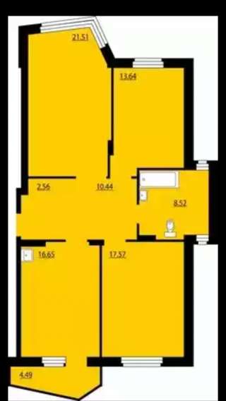 3-к квартиру, 92 м2, Преображенский д 2