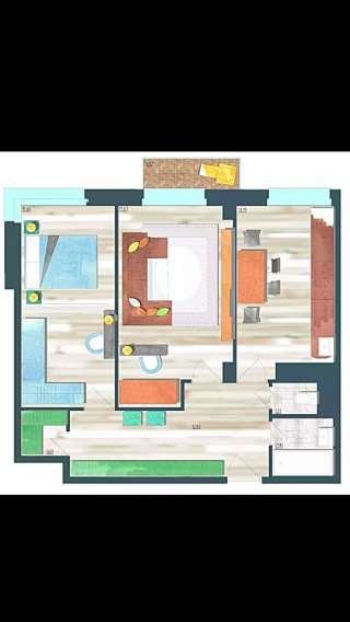 2-к квартиру, 66 м2