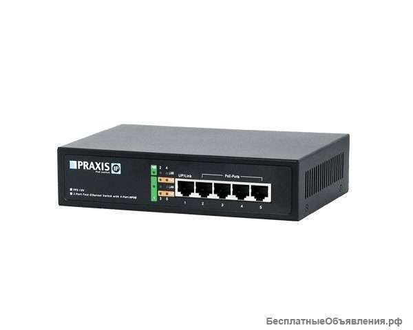 PPS-104 Коммутатор сетевой неуправляемый 4-портовый Fast Ethernet с РоЕ