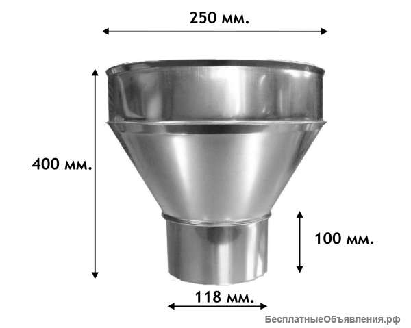Водосточная воронка оцинкованная Д 120 мм