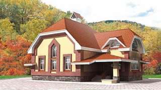 Полный проект дома из газобетона г-образной формы 9х12 м