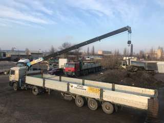 В аренду седельный тягач с манипулятором MAN с п/пр "шаланда" (гр/п до 20 т, стрела 4 т, вылет 15 м)