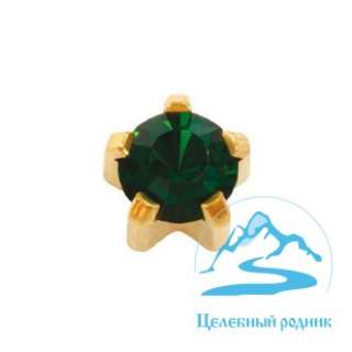 Изумруд, макси (L), позолота, крапан