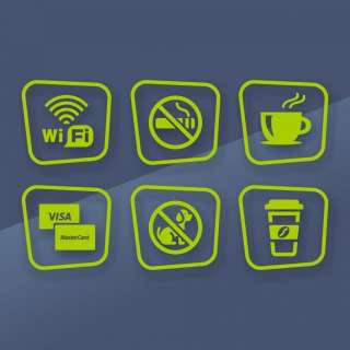 Набор наклеек для кафе