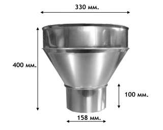 Водосточная воронка оцинкованная Д 160 мм