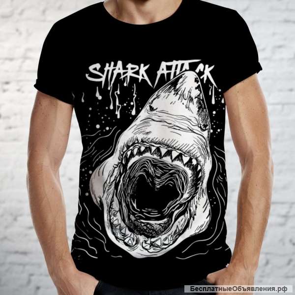 Модная мужская футболка MIOBI Shark Attack