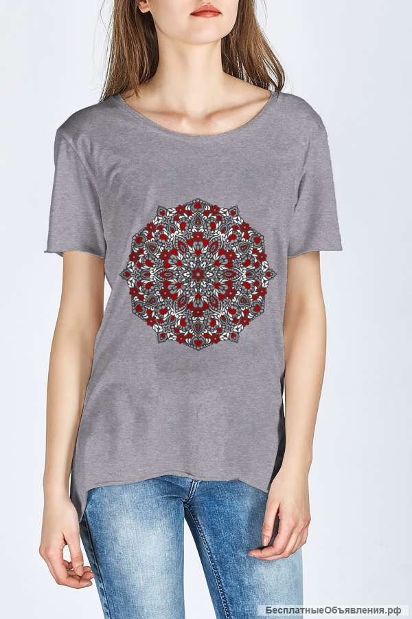 Футболка Miobi GrayRed long