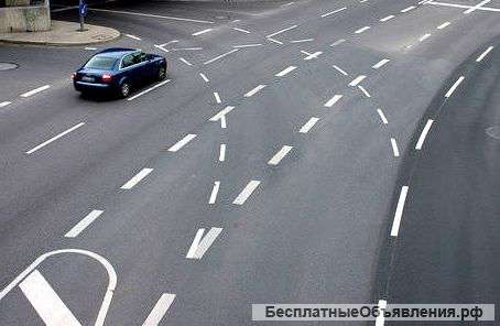 Нанесение дорожной разметки, установка столбиков