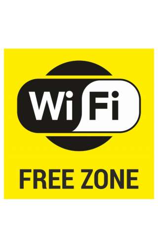 Знак «Wi-Fi free, жёлтый фон»