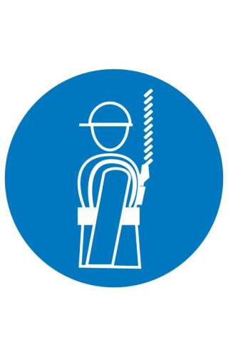 Знак «Работать в предохранительном (страховочном) поясе» ( M