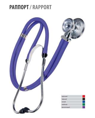 Стетоскоп медицинский Rapport (черный, красный)