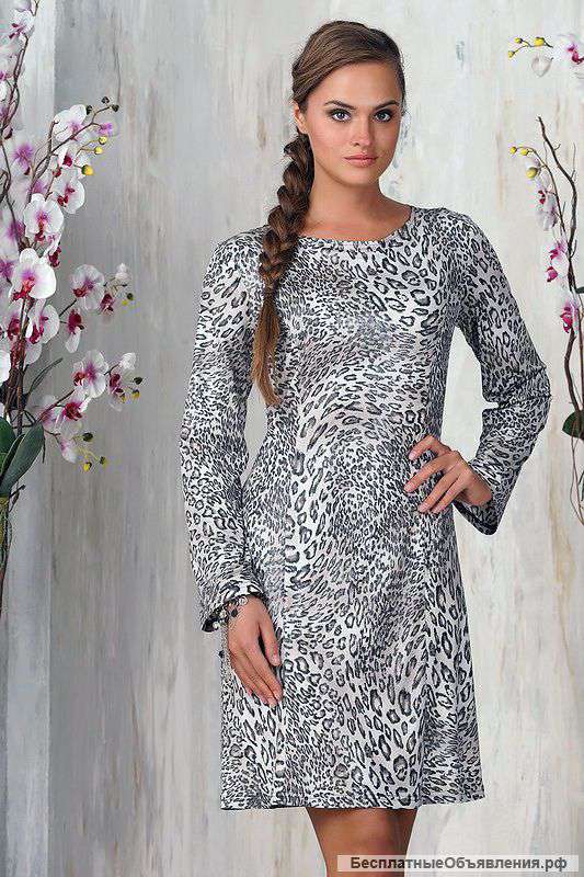 Нарядное леопардовое платье
