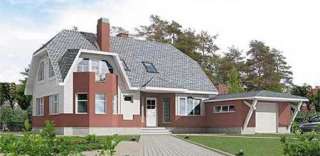 Двухэтажный дом из газобетона на 180 кв. м с гаражом.