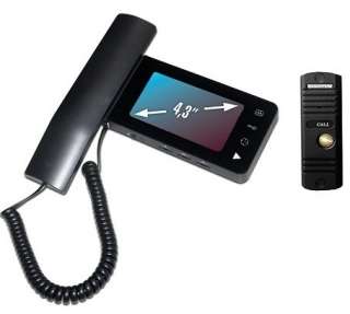 QM-434C_SET2 (черный)+Выз. панель (черный) Монитор видеодомофона цветной