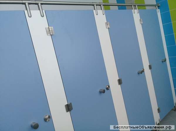 Туалетные сантехнические перегородки и кабины из HPL пластика, нержавеющая фурнитура