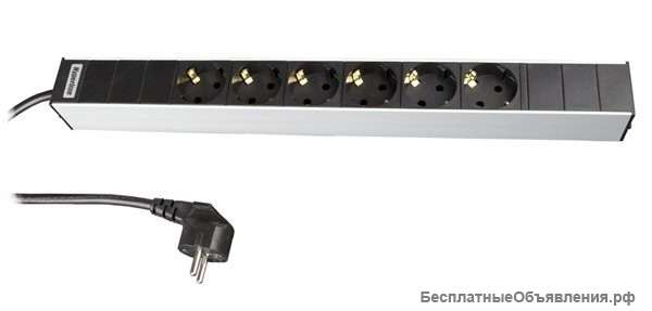 SHT19-6SH-2.5EU Блок розеток для 19″ шкафов