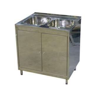 Тумба с 2-чашечной мойкой МТ-2 НД нерж. AISI 430