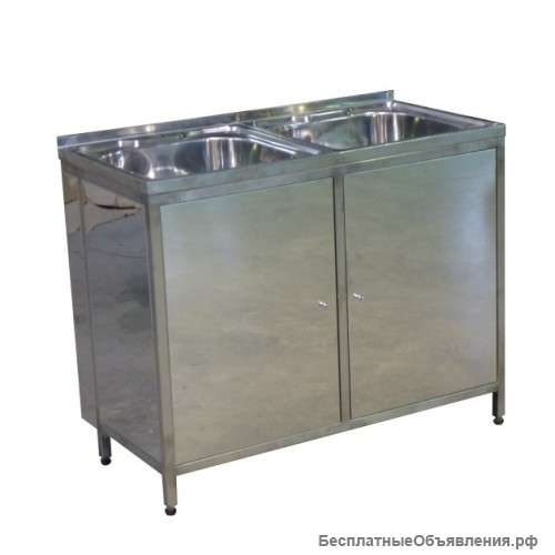 Тумба с 2-чашечной мойкой МК-2 НД AISI 304