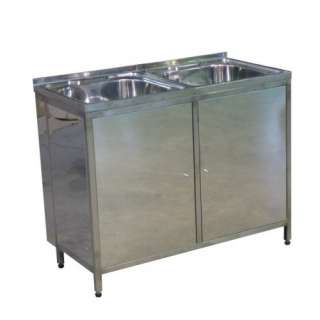 Тумба с 2-чашечной мойкой МК-2 НД AISI 304