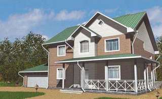 Проект дома 10х17 м из газобетона с гаражом