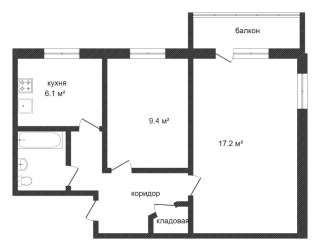 2 х комнатную квартиру 45м2, 3/5 этаж. Кольцевая 20