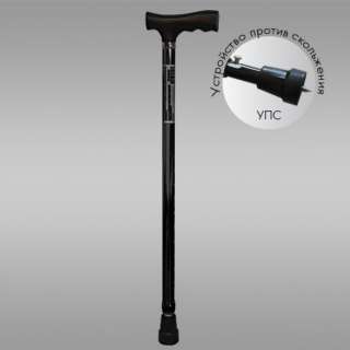Трость одноопорная, телескопическая с УПС (черная) KJT914