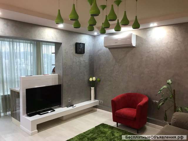 Квартира с дизайнерским ремонтом в ЖК Виктория в центре Сочи