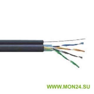 U/UTP 4х2х24AWG кат.5E LDPE (LC3-C5E04-159) Кабель симметричный (витая пара) с тросом 1,2 мм, черный