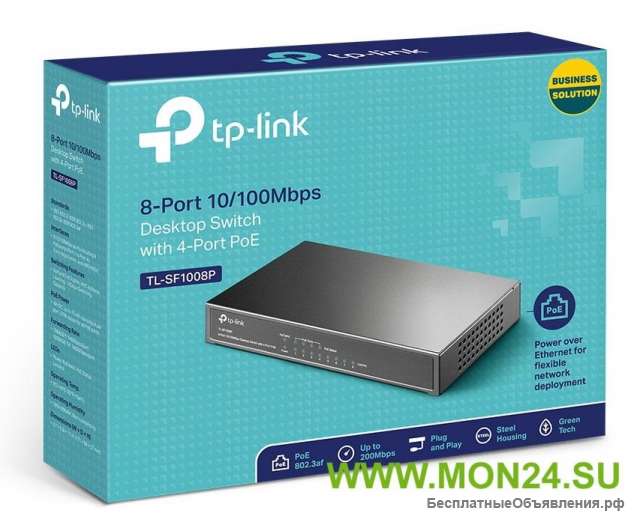 TP-Link TL-SF1008P коммутатор 8-портовый