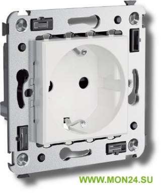 Розетка в стену, 2P+E, с з/ш Avanti ванильная дымка (4405003) Розетка