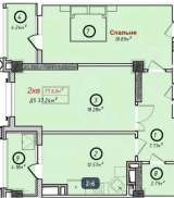 2 комнатная квартира ПСО. ЖК Немецкий квартал