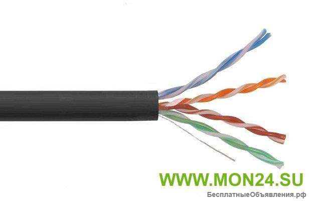 U/UTP 4х2х24AWG кат.5E solid LDPE (LC3-C5E04-139) Кабель симметричный (витая пара) внутренний, черны
