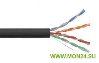 U/UTP 4х2х24AWG кат.5E solid LDPE (LC3-C5E04-139) Кабель симметричный (витая пара) внутренний, черны