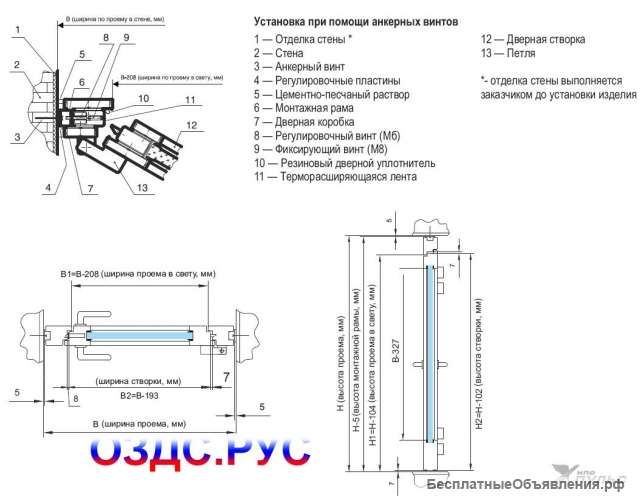 Противопожарная дверь ДПО-Пульс-01/60 (EI-60)