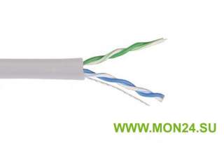 U/UTP 2х2х24AWG кат.5E solid PVC (LC1-C5E02-111) Кабель симметричный (витая пара), серый