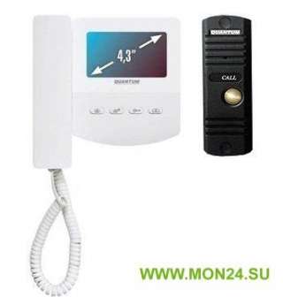 QM-433C_SET2 (белый)+Выз. панель (черный) Монитор видеодомофона цветной