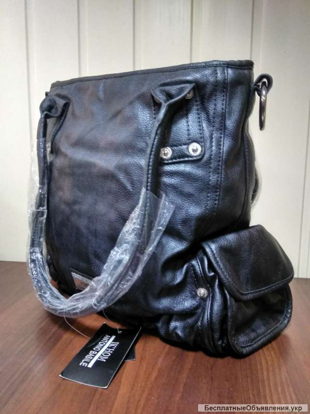 Женская сумка черная с кнопками IK HOME, Италия
