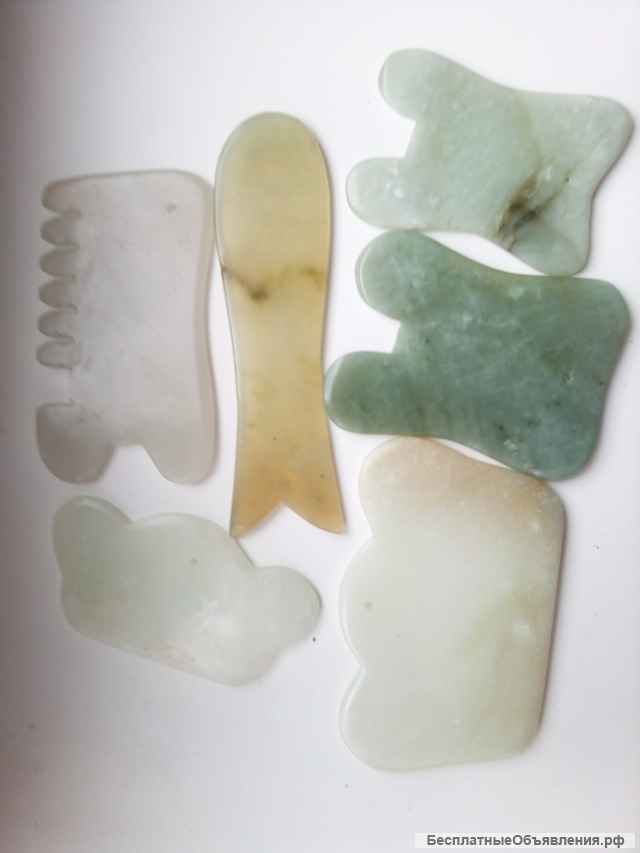 Бамбуковые веники для массажа, пластины Гуаша, камни Жадеит для стоунтерапии