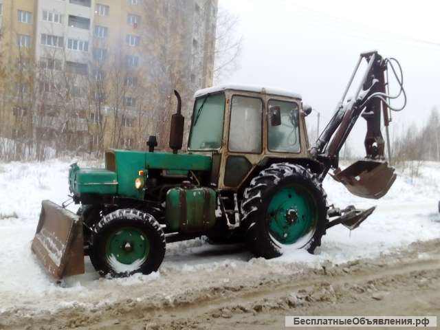 Трактор для чистки снега. Услуги экскаватора.