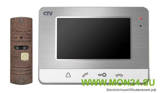 CTV-DP401 S (серебро) Комплект видеодомофона
