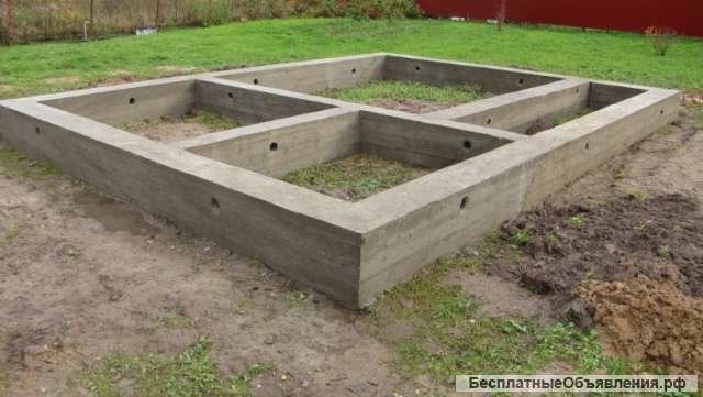 Фундамент под установку дома, бани, нежилого строения, забора