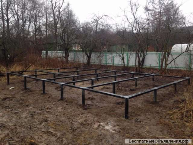 Фундамент под установку дома, бани, нежилого строения, забора