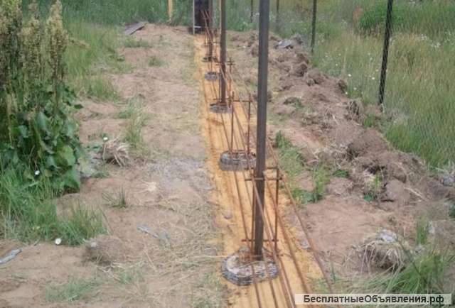 Фундамент под установку дома, бани, нежилого строения, забора