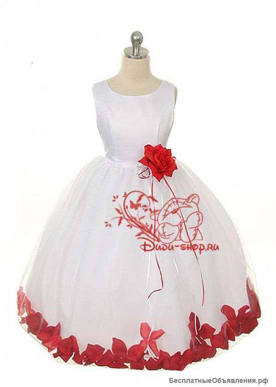 Нарядное платье для девочки "Алые лепестки"