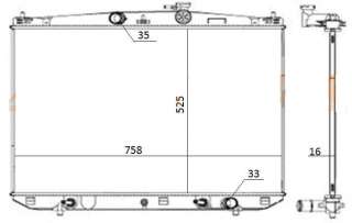 Toyota highlander 13- Радиатор 1640031A40, 1640031A30 для хайландер