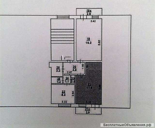 2-комн. квартиру в районе Комсомольской площади, 4/5 кирп, 65/38/9