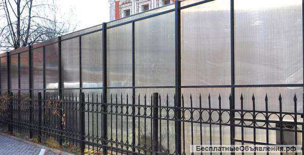 Изготовление заборов с применением поликарбоната