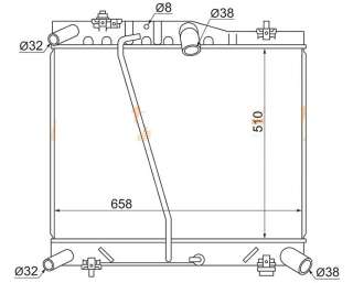 Toyota Hiace 05- Радиатор 1KD, 2KD-FTV (основной)(пластинчатый) 1640030161 для Хиасе