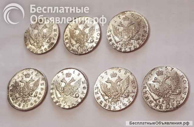 Рубли и полтины Петра 1.Купить монету в коллекцию.В подарок. Монеты 18 века.