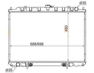 Nissan X-trail 00-07 Радиатор 21460WF100 для Икстрейл